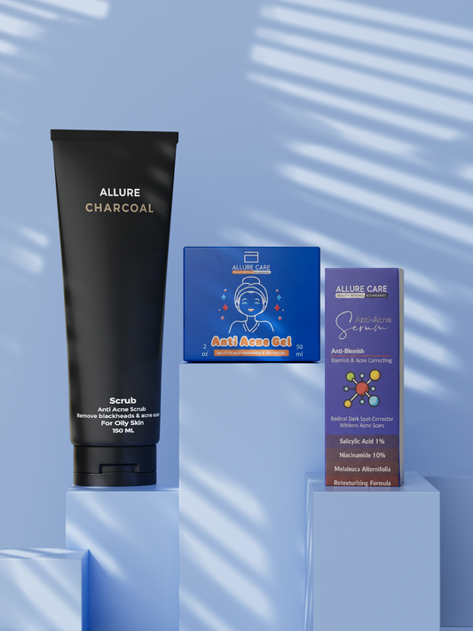 Care Anti-Acne Clear Skin Bundle – Charcoal Scrub, Anti-Acne Serum & Anti Acne Gel