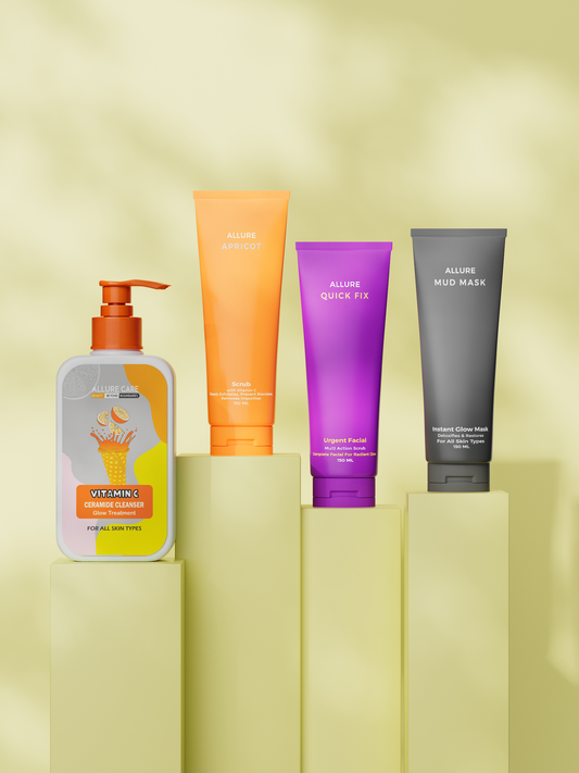 Vitamin C Cleanser, Apricot Scrub, Quick Fix & Mud Mask