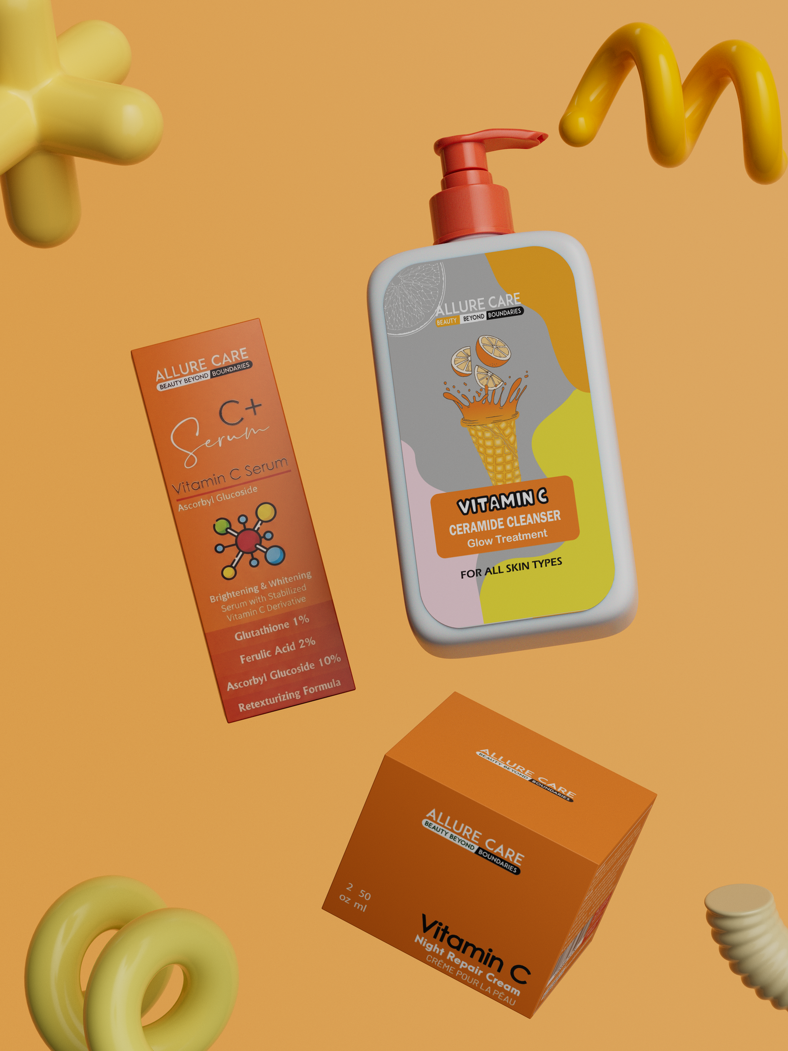 Ceramide Cleanser, Vitamin C Serum & Night Repair Cream
